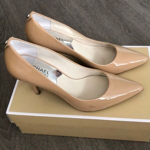 Michael Kors nude patent pumps